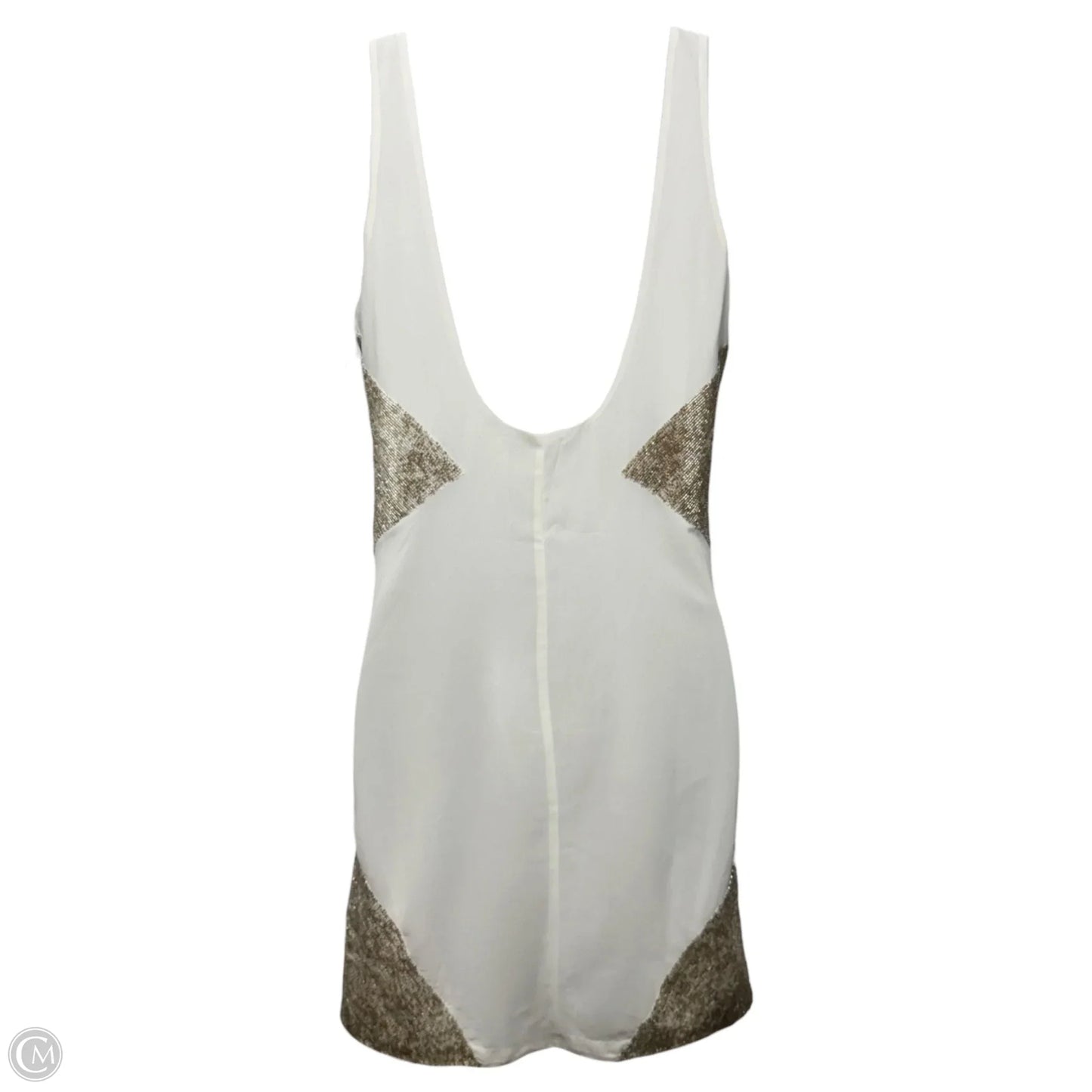 Beaded Sheath Dress Party Short By Armani Exchange In Cream, Size: 0