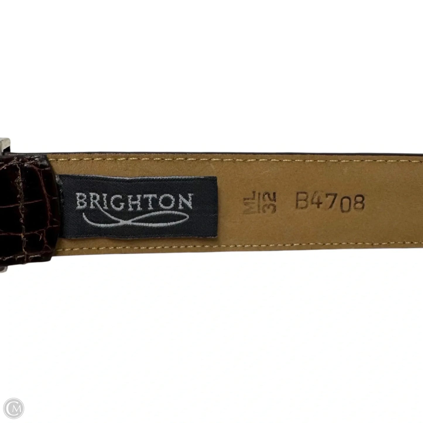 Croc Belt Leather By Brighton, Size: Medium