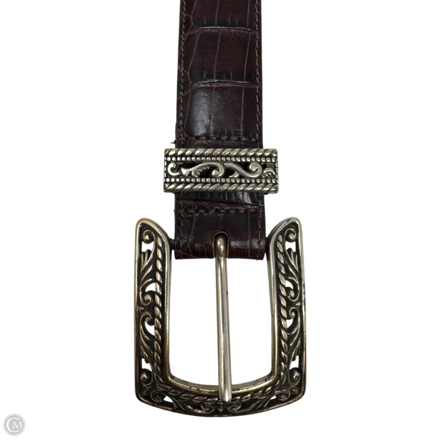 Croc Belt Leather By Brighton, Size: Medium