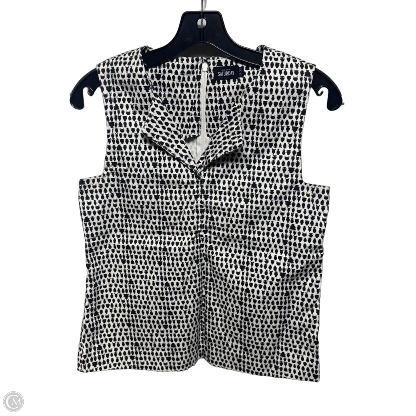 Jar Printed Blouse Sleeveless Designer By Kate Spade Saturday In Black & White, Size: Xs