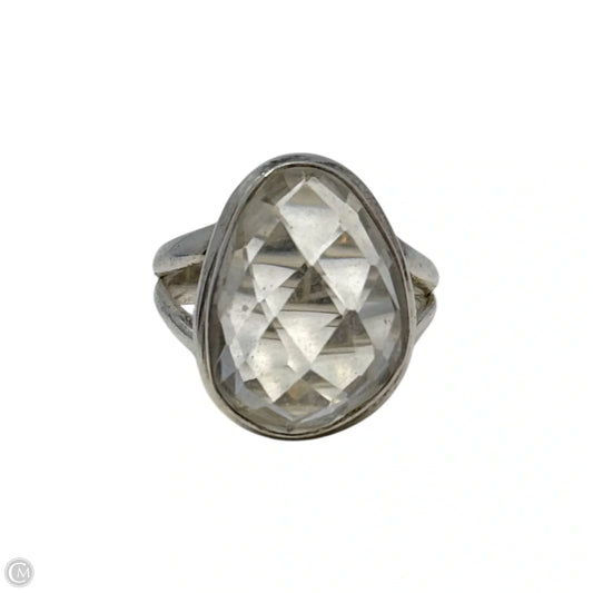 Faceted Crystal Ring Sterling Silver, Size: 8.5