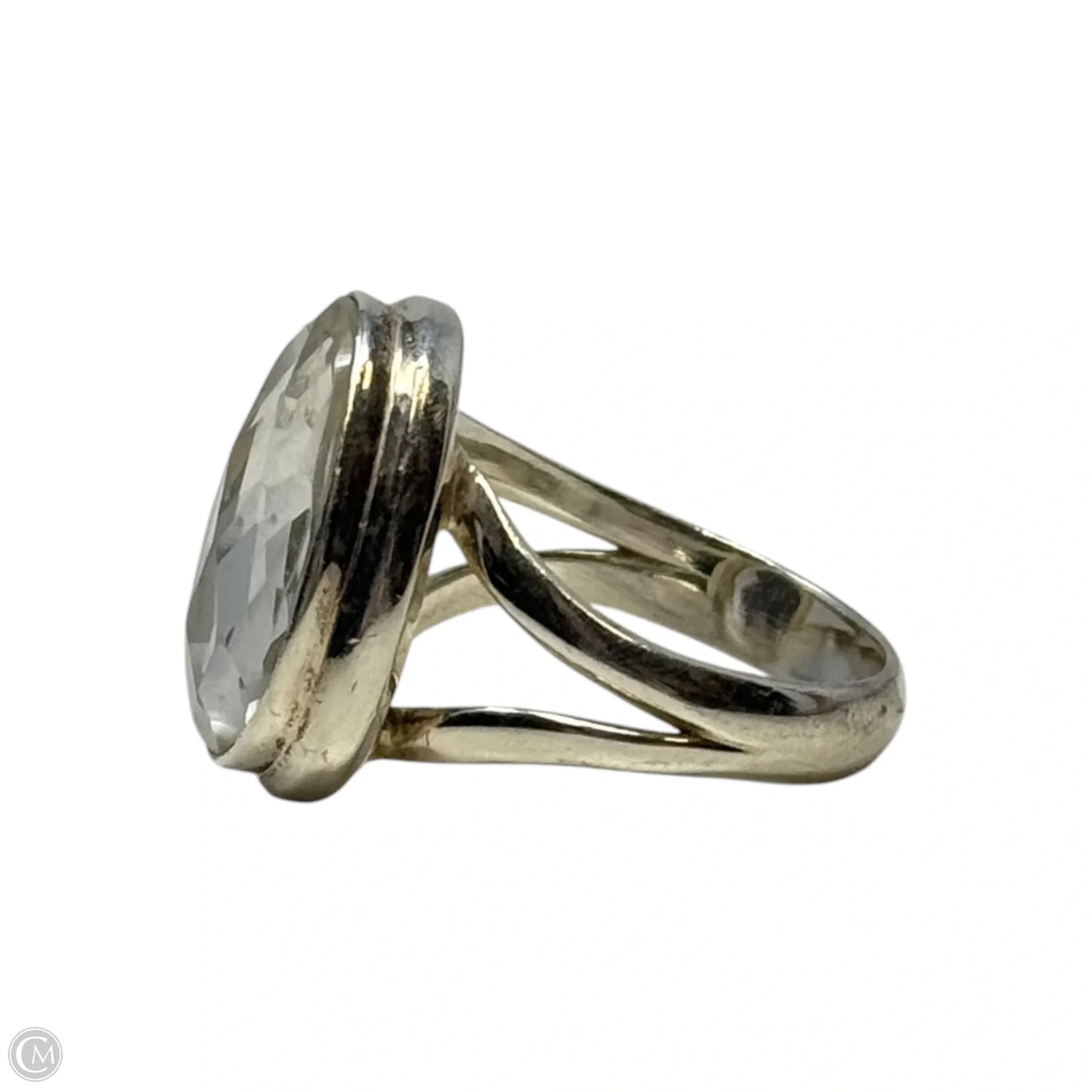 Faceted Crystal Ring Sterling Silver, Size: 8.5