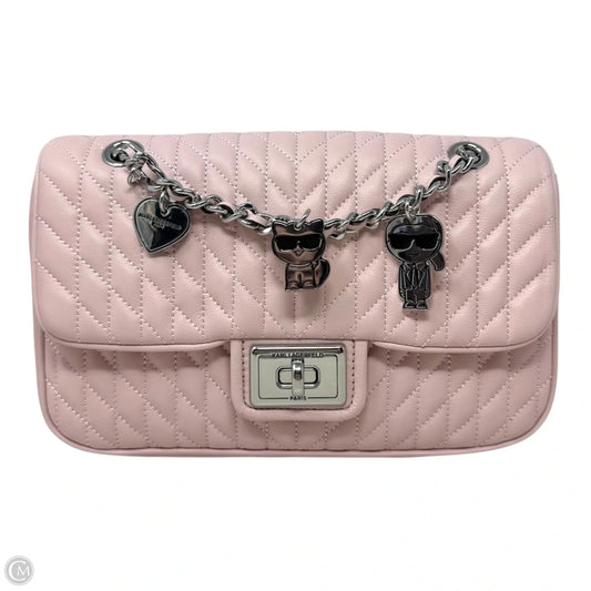 Quilted Charm Strap Handbag Designer By Karl Lagerfeld, Size: Medium