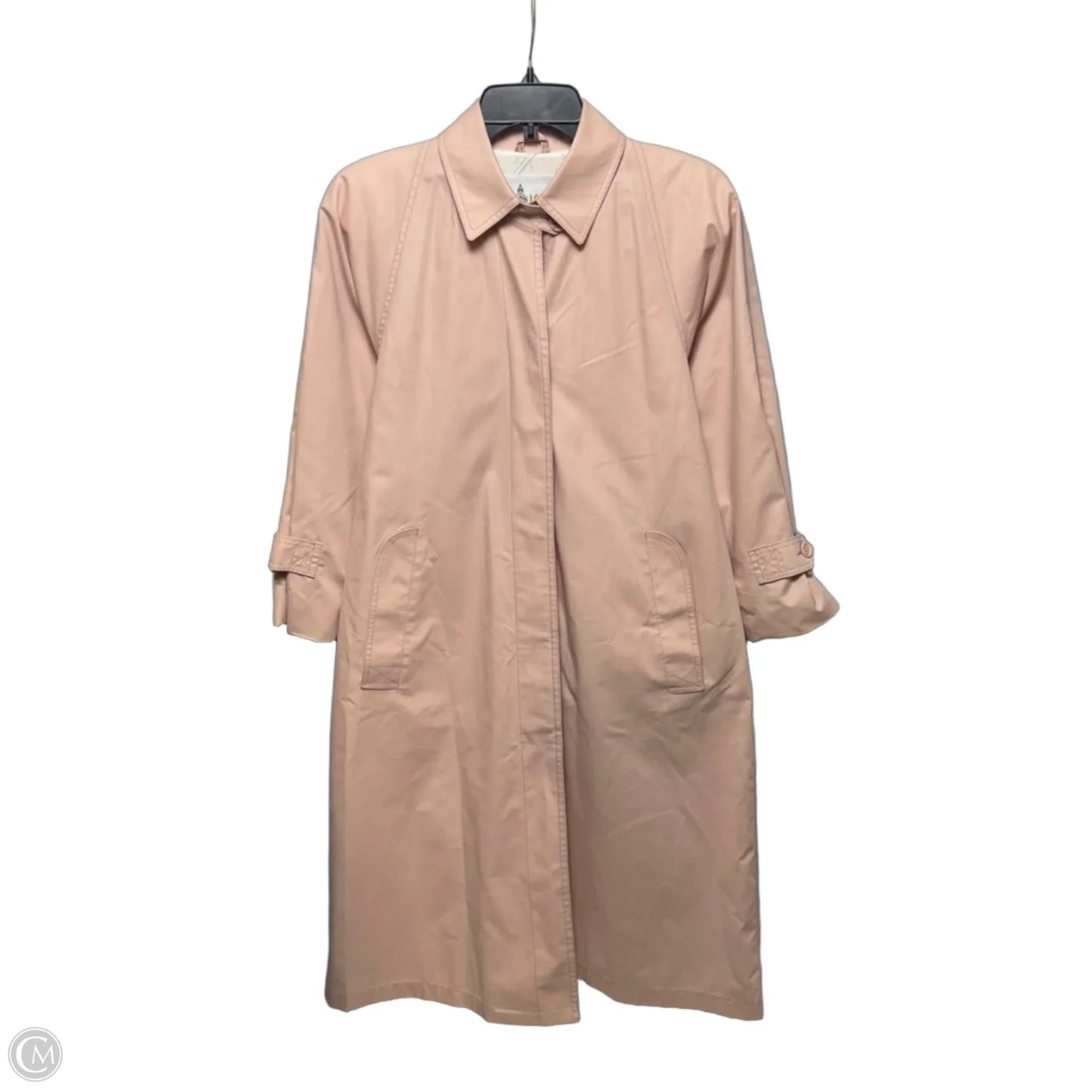 Single Breasted Trench Coat By London Fog In Pink, Size: 6 PETITE