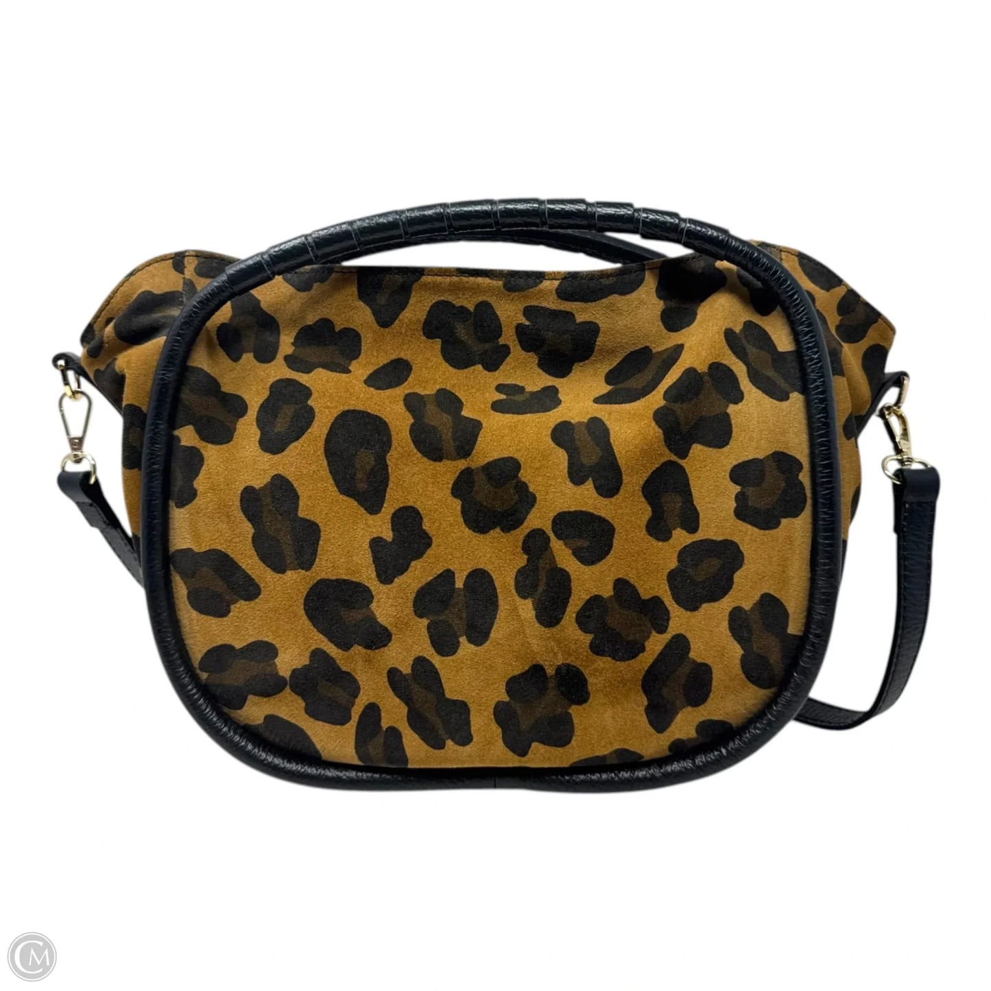 Leopard Satchel Handbag Leather By Cheval, Size: Medium