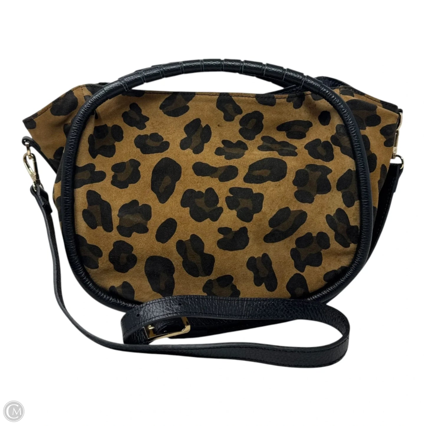 Leopard Satchel Handbag Leather By Cheval, Size: Medium