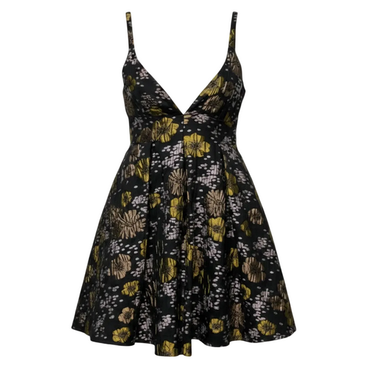Jacquard A-Line Mini Dress By Anthropologie In Floral Print, Size: 8