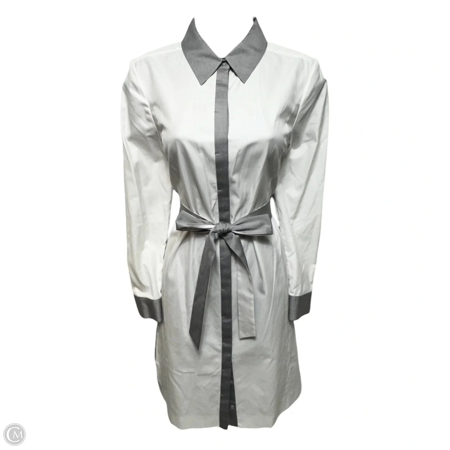 Shirt Dress Midi By Nordstrom In Cream & Grey, Size: XS