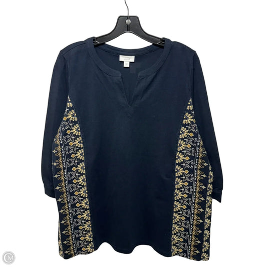 Tunic 3/4 Sleeve By Pure Jill In Navy, Size: L