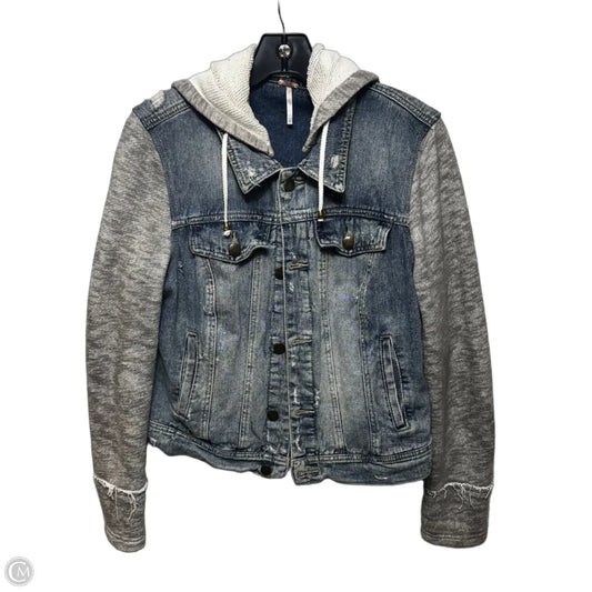 Jacket Denim By Free People In Blue Denim, Size: L