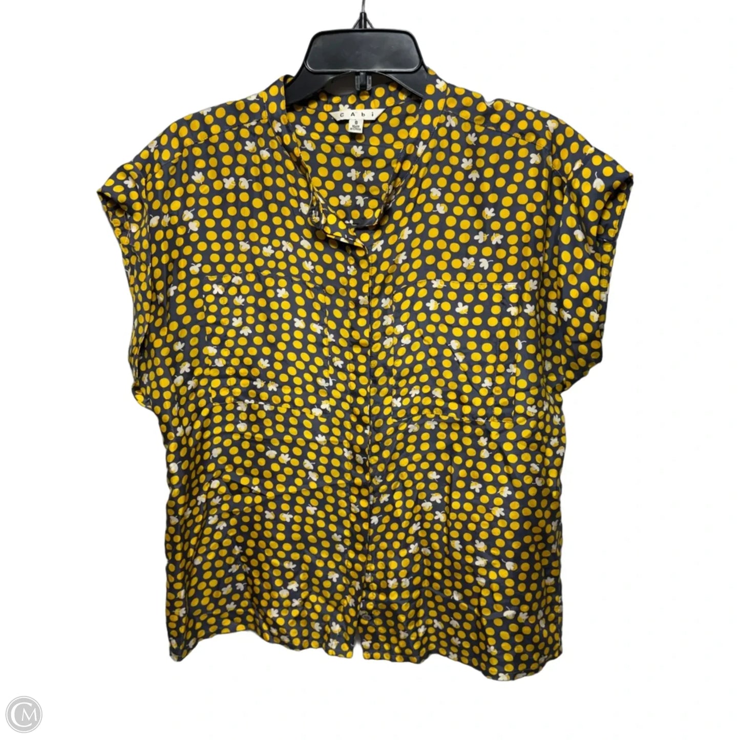 Silk Top Sleeveless By Cabi In Polkadot Pattern, Size: S