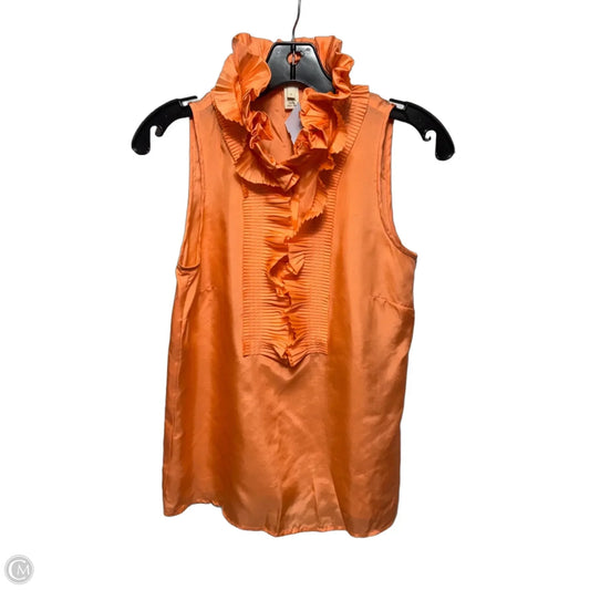 Silk Top Sleeveless By J. Crew In Orange, Size: 0
