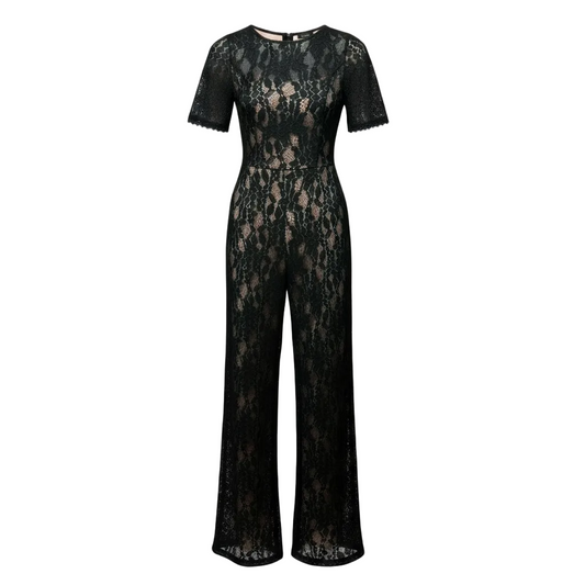 Janus Lace Wide Leg Jumpsuit By Alexis In Black & Tan, Size: M