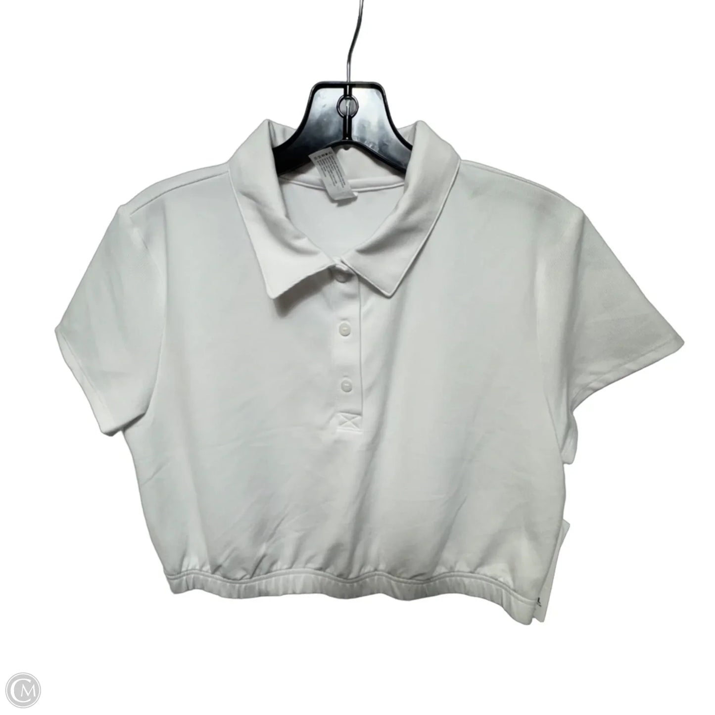 Waffle Jane Crop Athletic Top Short Sleeve By Yogalicious In White, Size: L