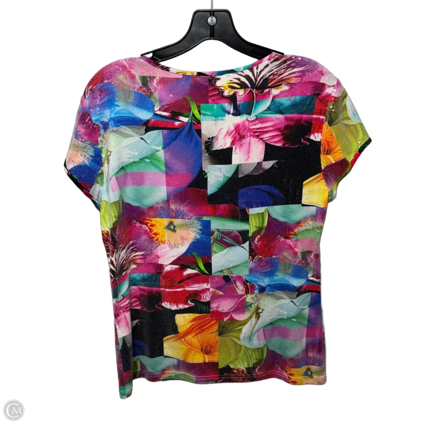 Top Short Sleeve By Worth Ny In Tropical Print, Size: M