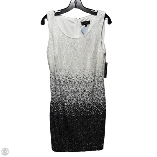 Ombré Sequin Dress Party Midi By Maia In Grey & White, Size: 10