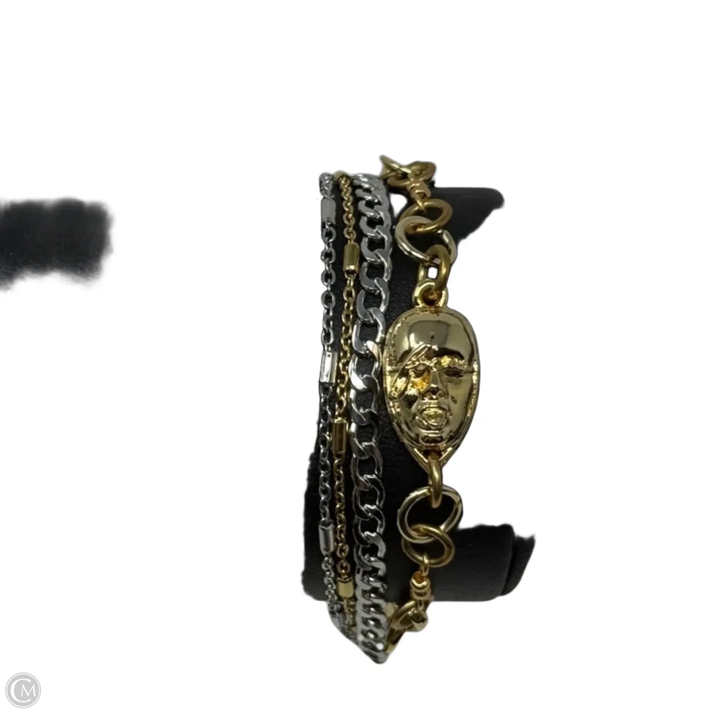 Multi-Row Two Tone Faces Bracelet By Anne Marie Chagnon