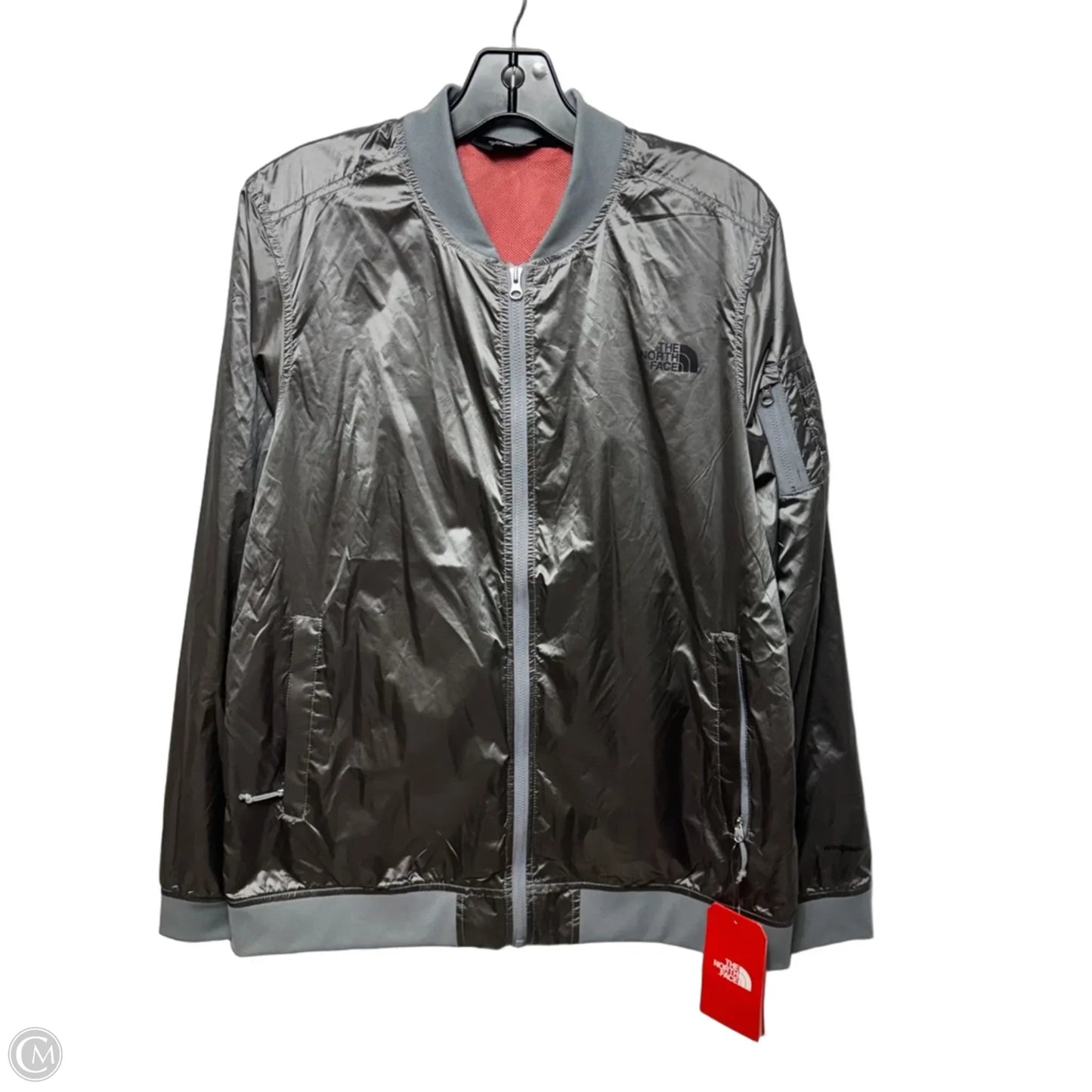 Meaford Bomber Windbreaker By The North Face In Shiny Mid Grey, Size: L