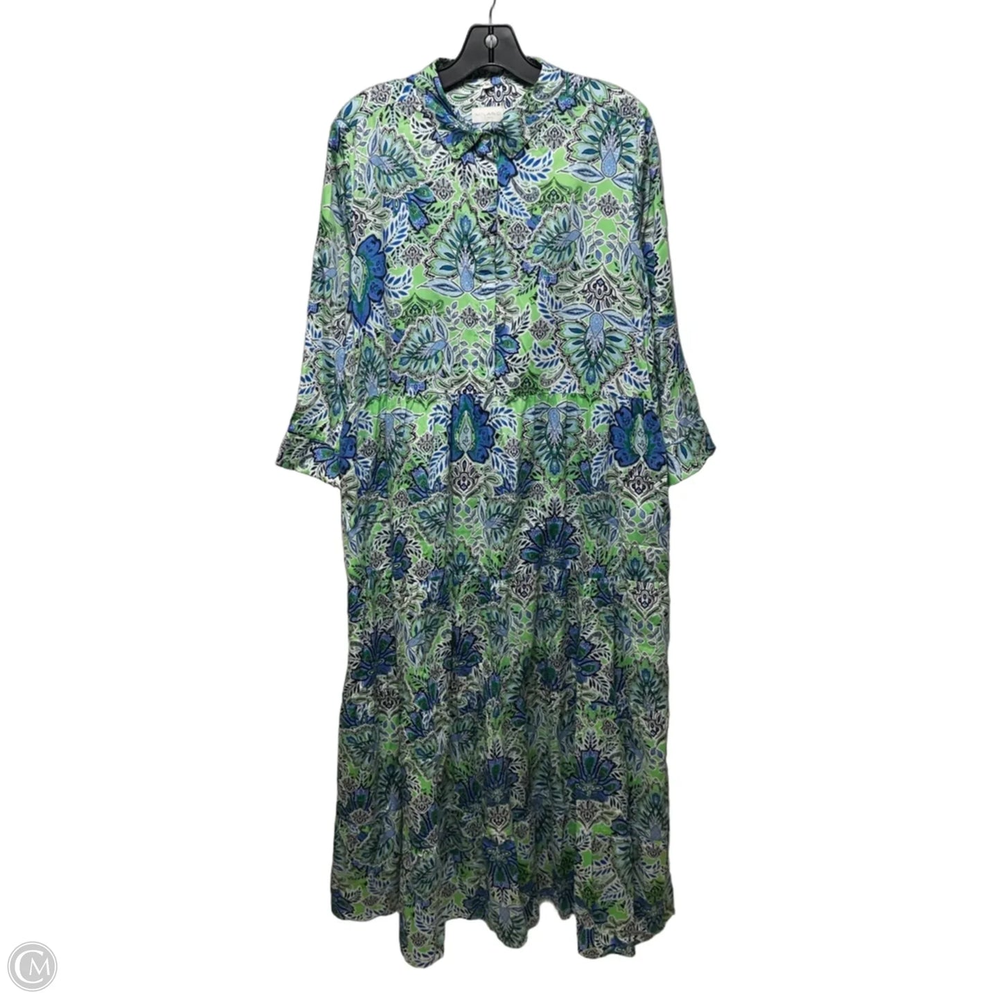 Printed Maxi Shirt Dress By Milano In Paisley Print, Size: 6