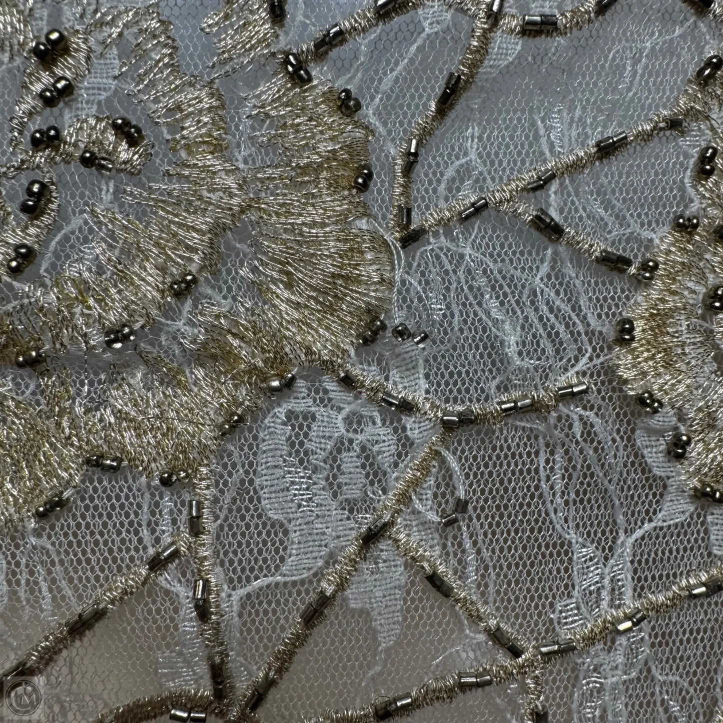 AS IS Embellished Lace Dress Party Midi By Sue Wong Nocturne In Cream, Size: 12