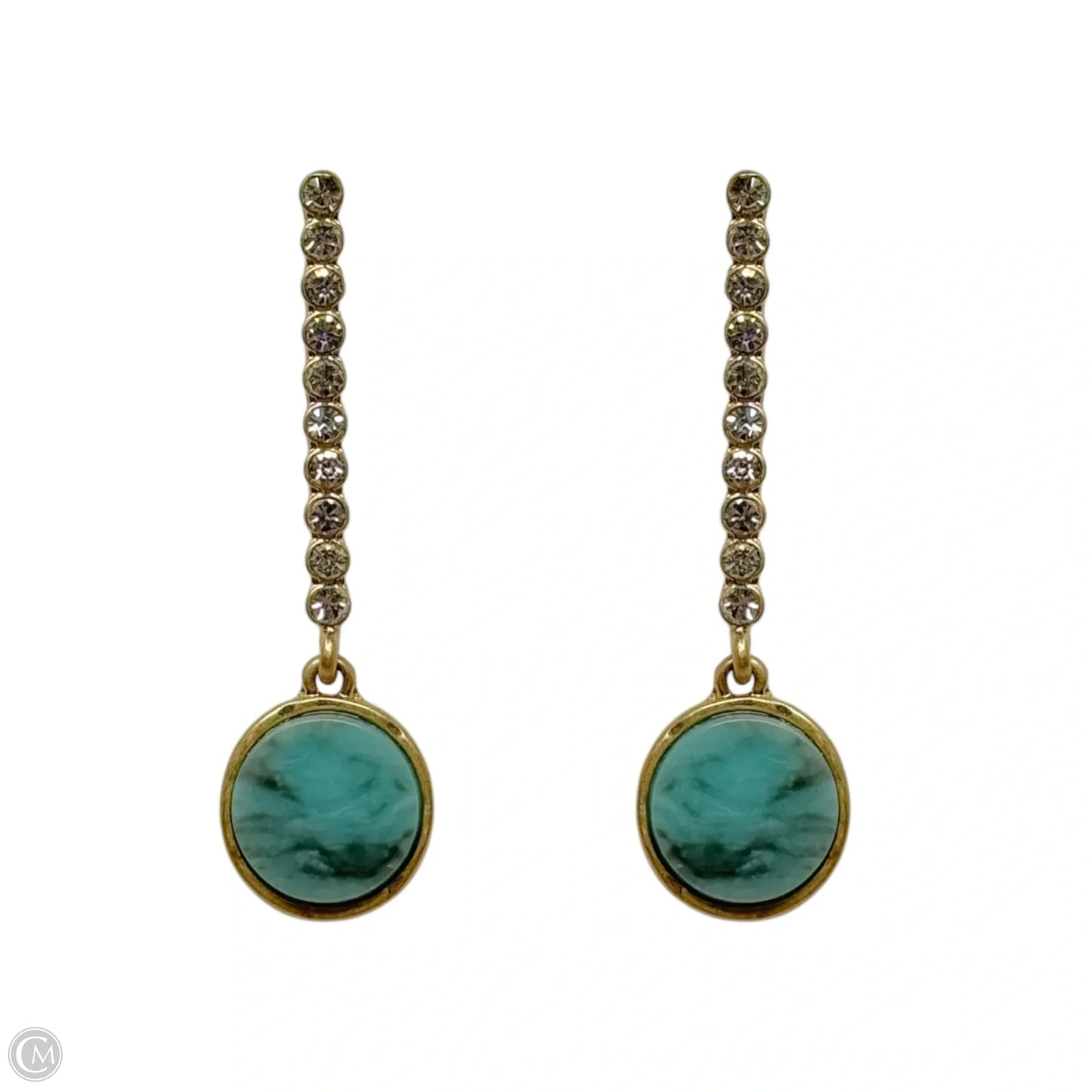 Diamanté & Blue Stone Dangle Earrings