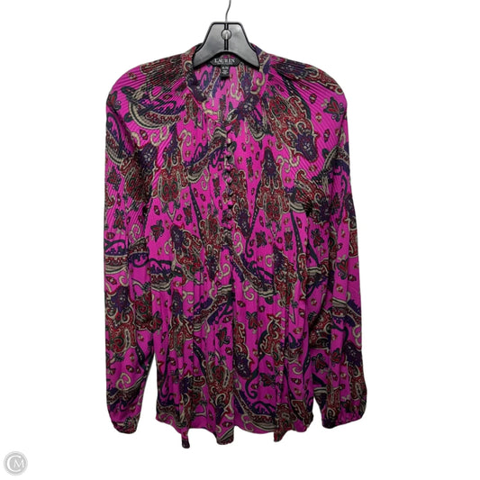 Blouse Long Sleeve By Lauren By Ralph Lauren In Paisley Print, Size: Xl