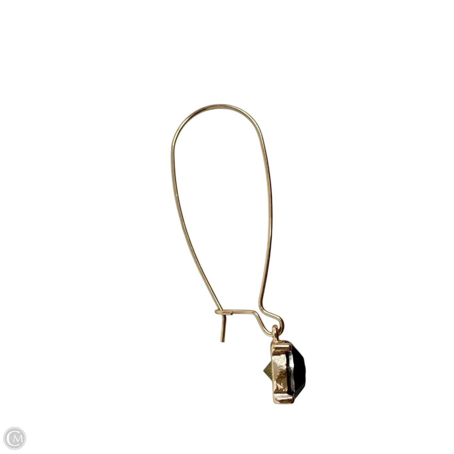 Gold Tone & Faceted CZ Wire Drop Earrings