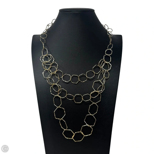 Gold Tone Layered Hexagon Necklace By Chicos