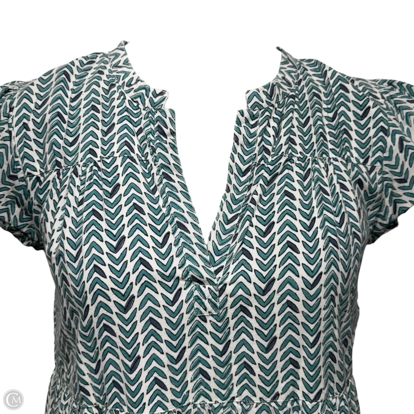 Folly Midi Dress By Madison Matthews In Green & White, Size: M
