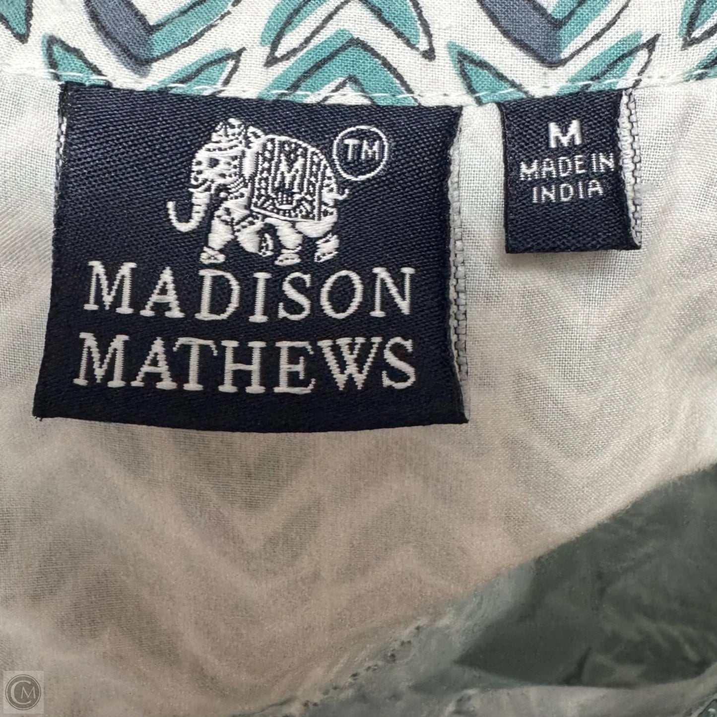 Folly Midi Dress By Madison Matthews In Green & White, Size: M