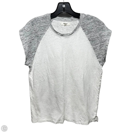 Top Sleeveless By Madewell In Grey & White, Size: M