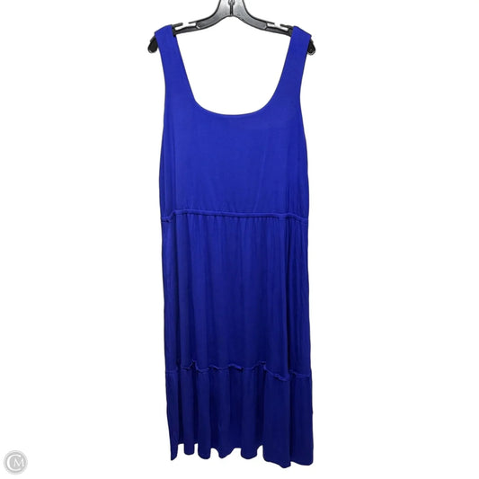 Jersey Dress Casual Midi By J by Jason Wu In Blue, Size: 1X