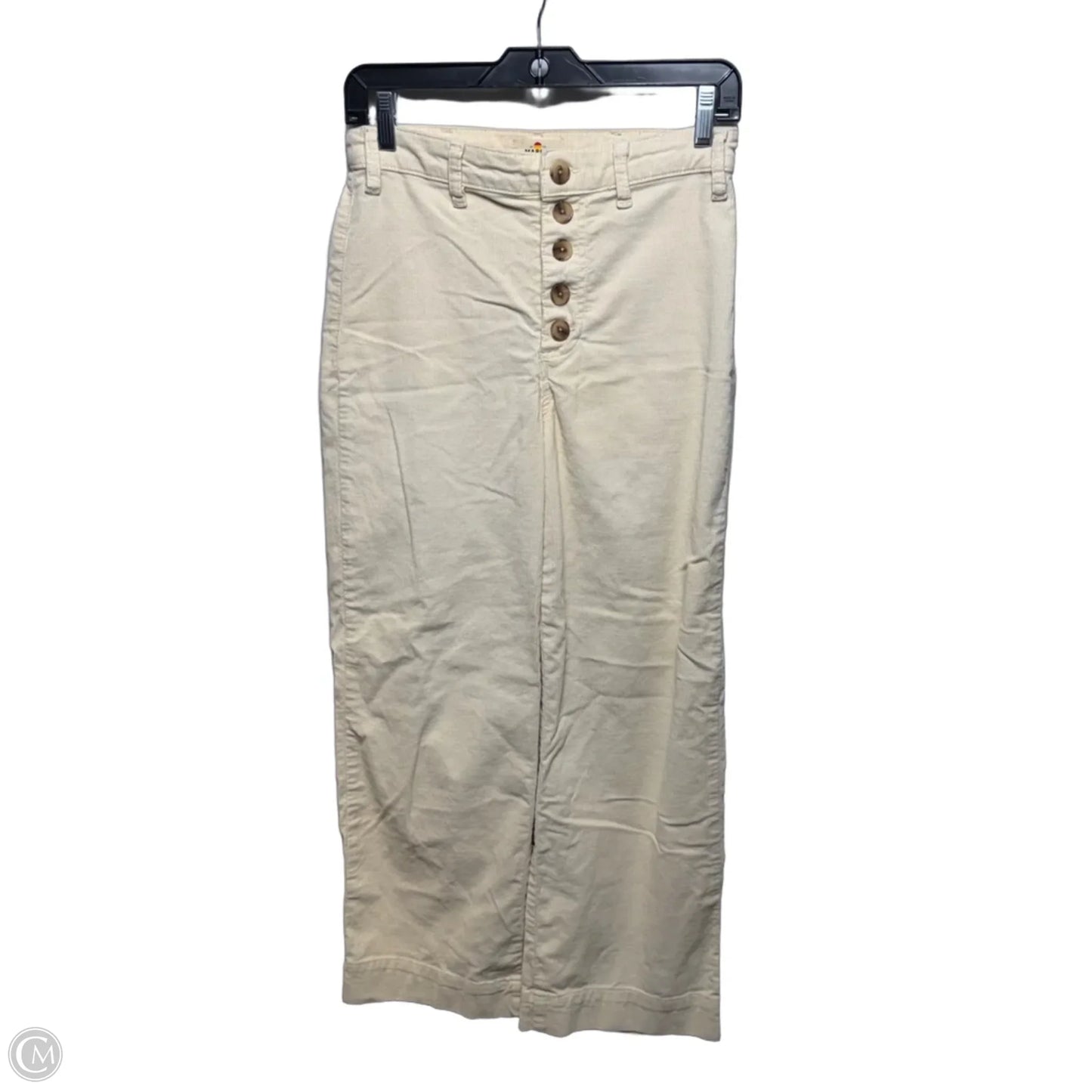 Bridget Corduroy Slim Wide Leg Crop Pant By Marine Layer In Cream, Size: 6