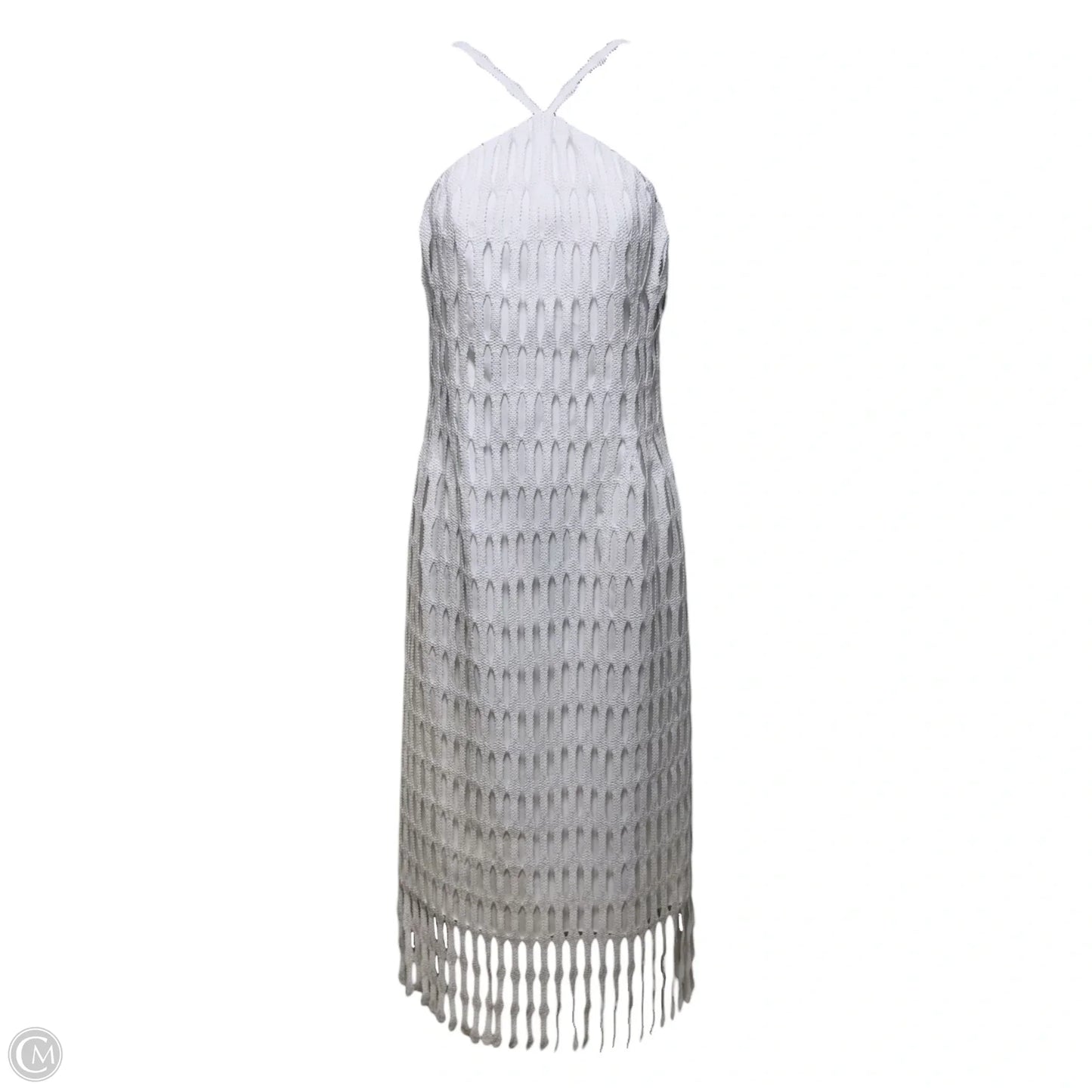 Asha Novelty Lace Halter Neck Sleeveless Midi Dress By Antonio Melani In White, Size: 0