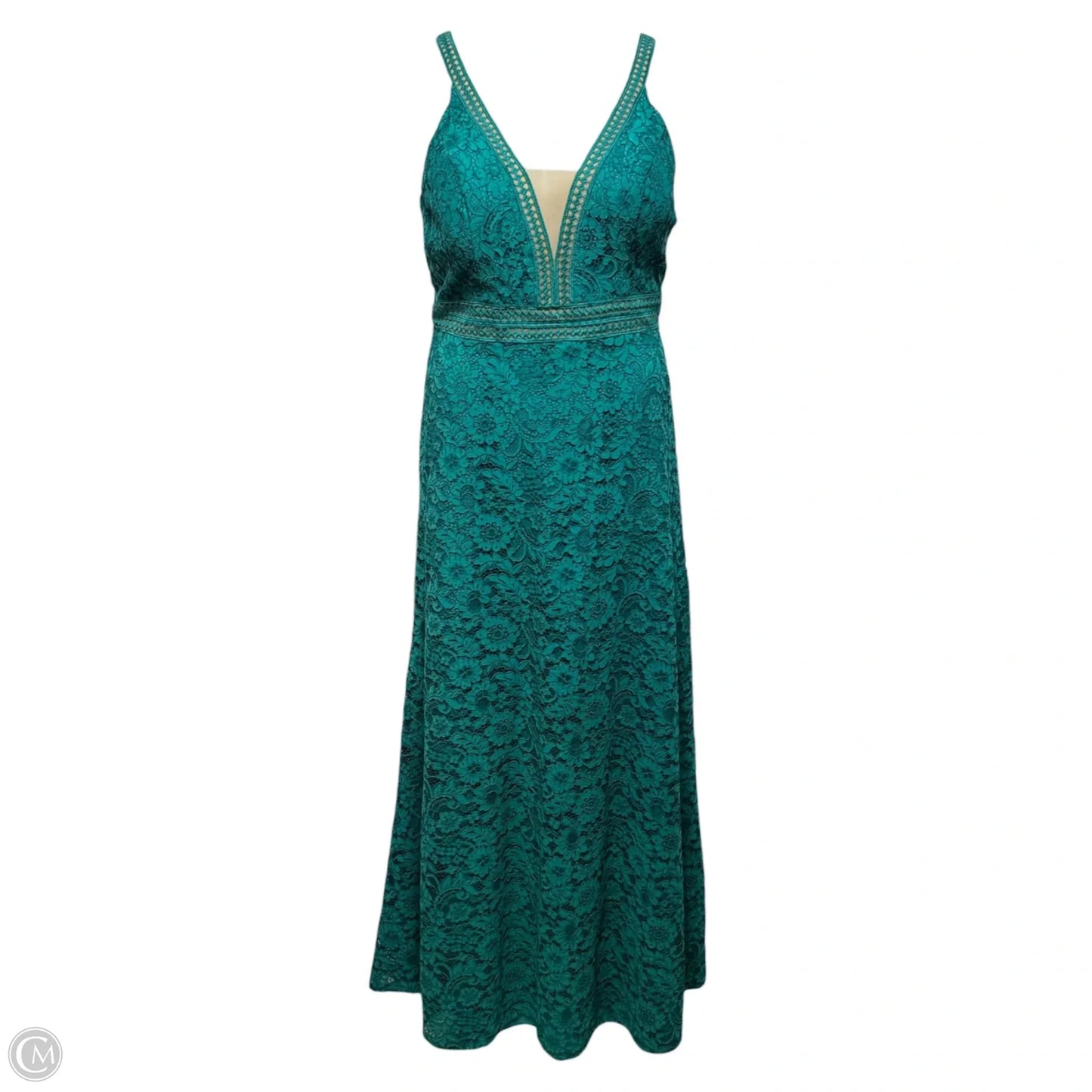 Lace Dress Party Long By DB Studio In Teal, Size: 14