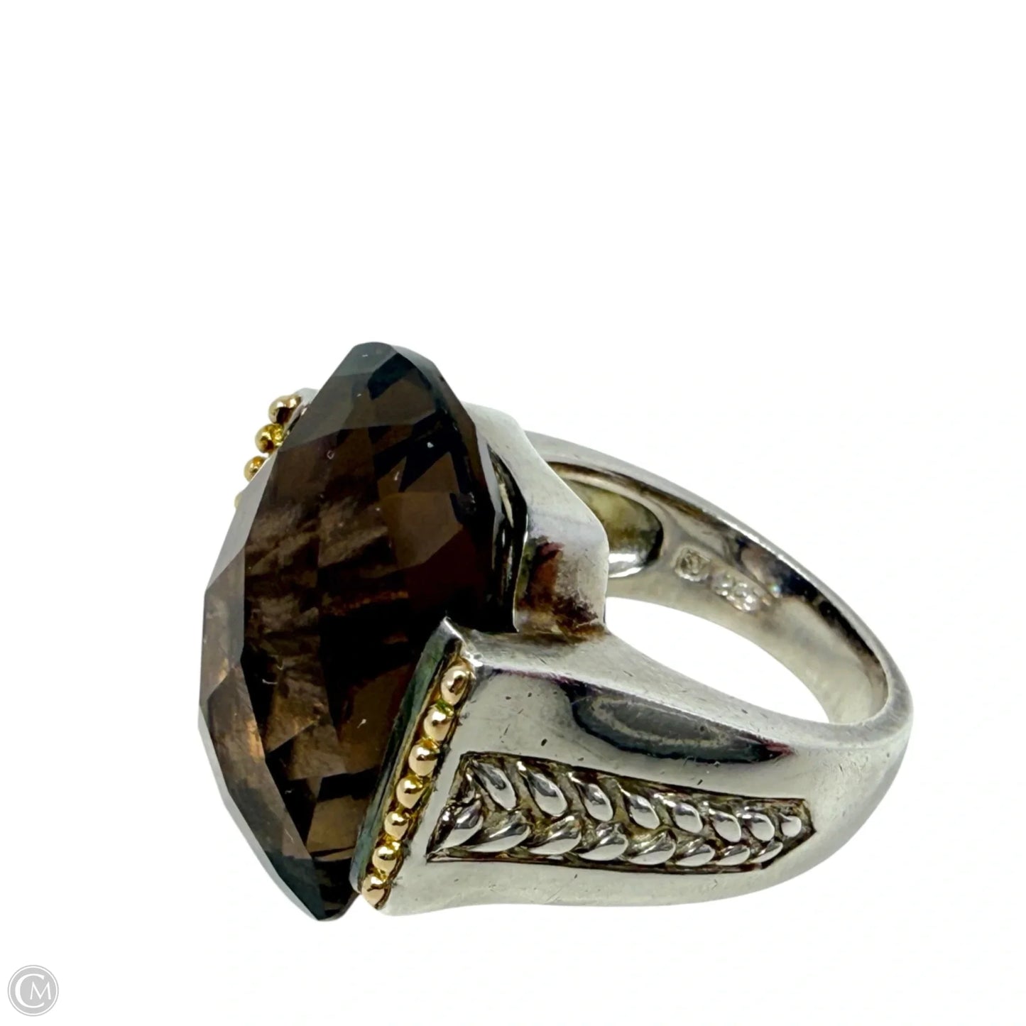 Sterling Silver & Smokey Quartz Cocktail Ring, Size: 6
