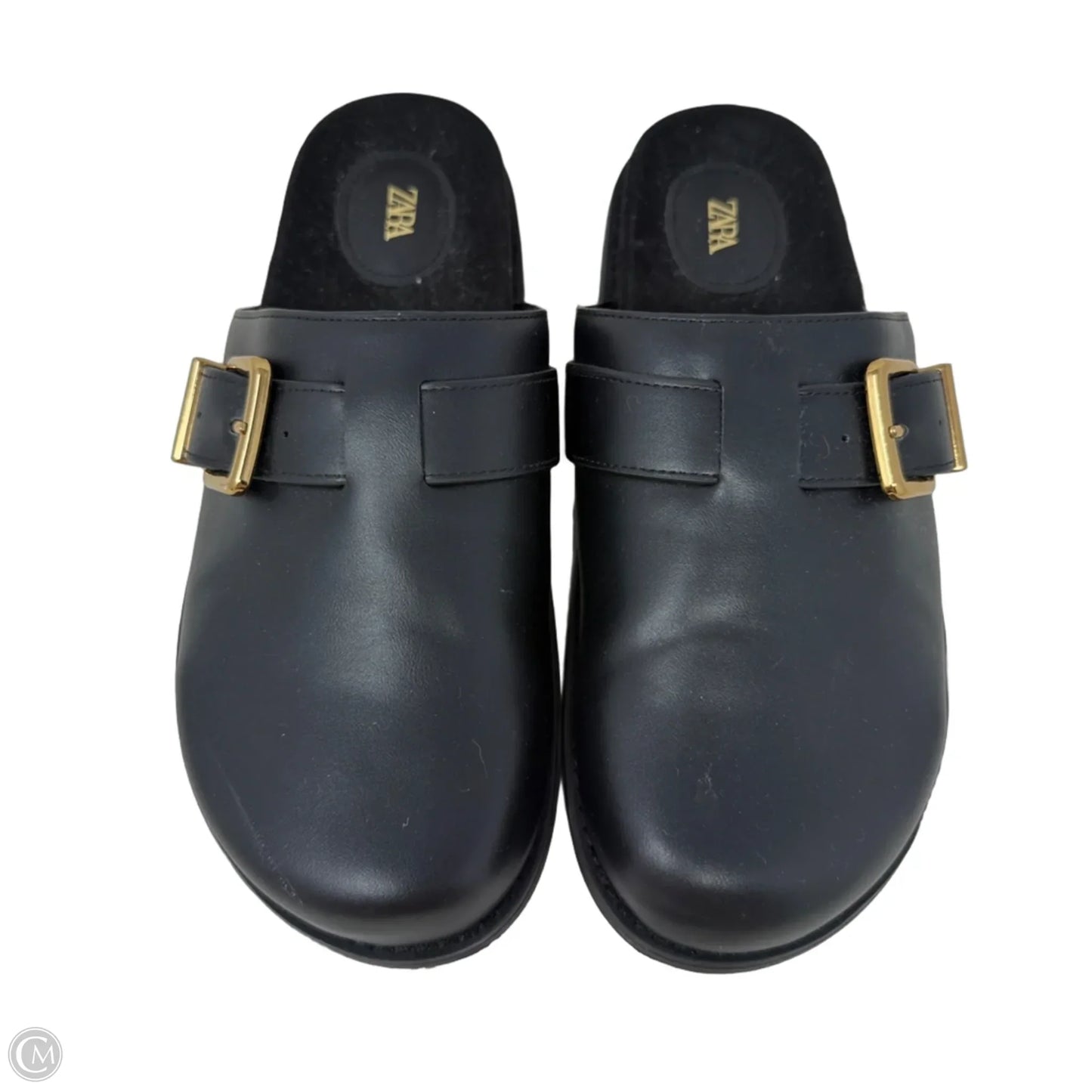 Flat Buckled Clogs By Zara In Black, Size: 7.5