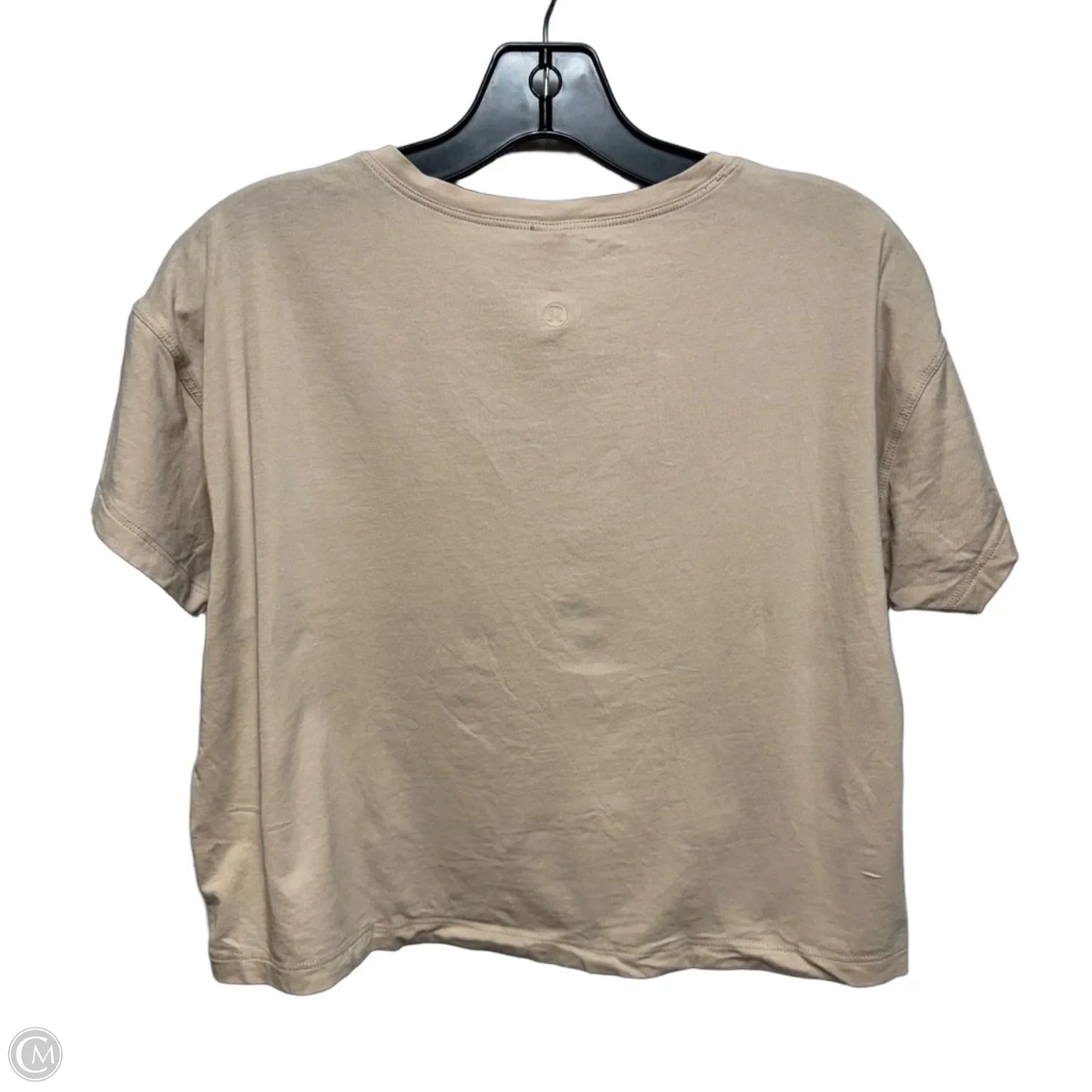 Cropped Athletic Top Short Sleeve By Lululemon In Tan, Size: 6