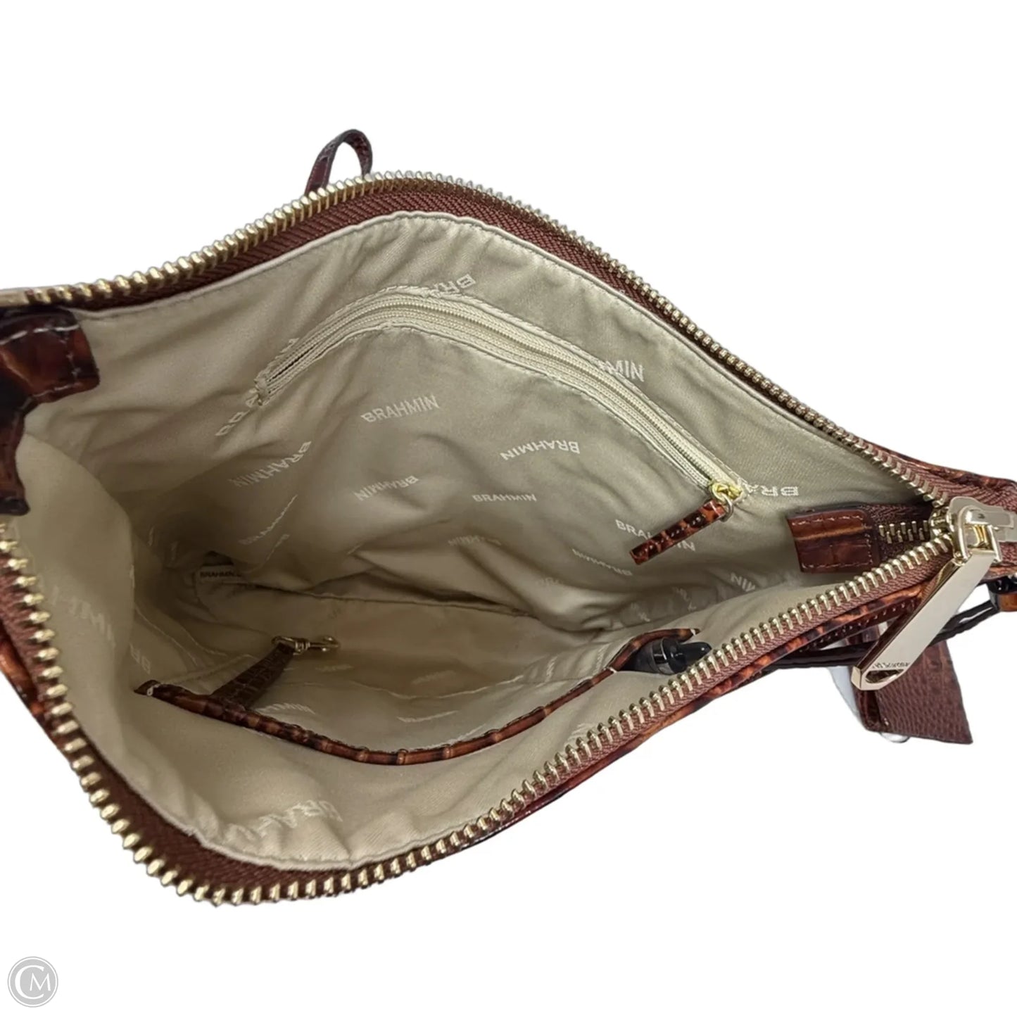 Katie Crossbody In Pecan Melbourne Designer By Brahmin, Size: Medium
