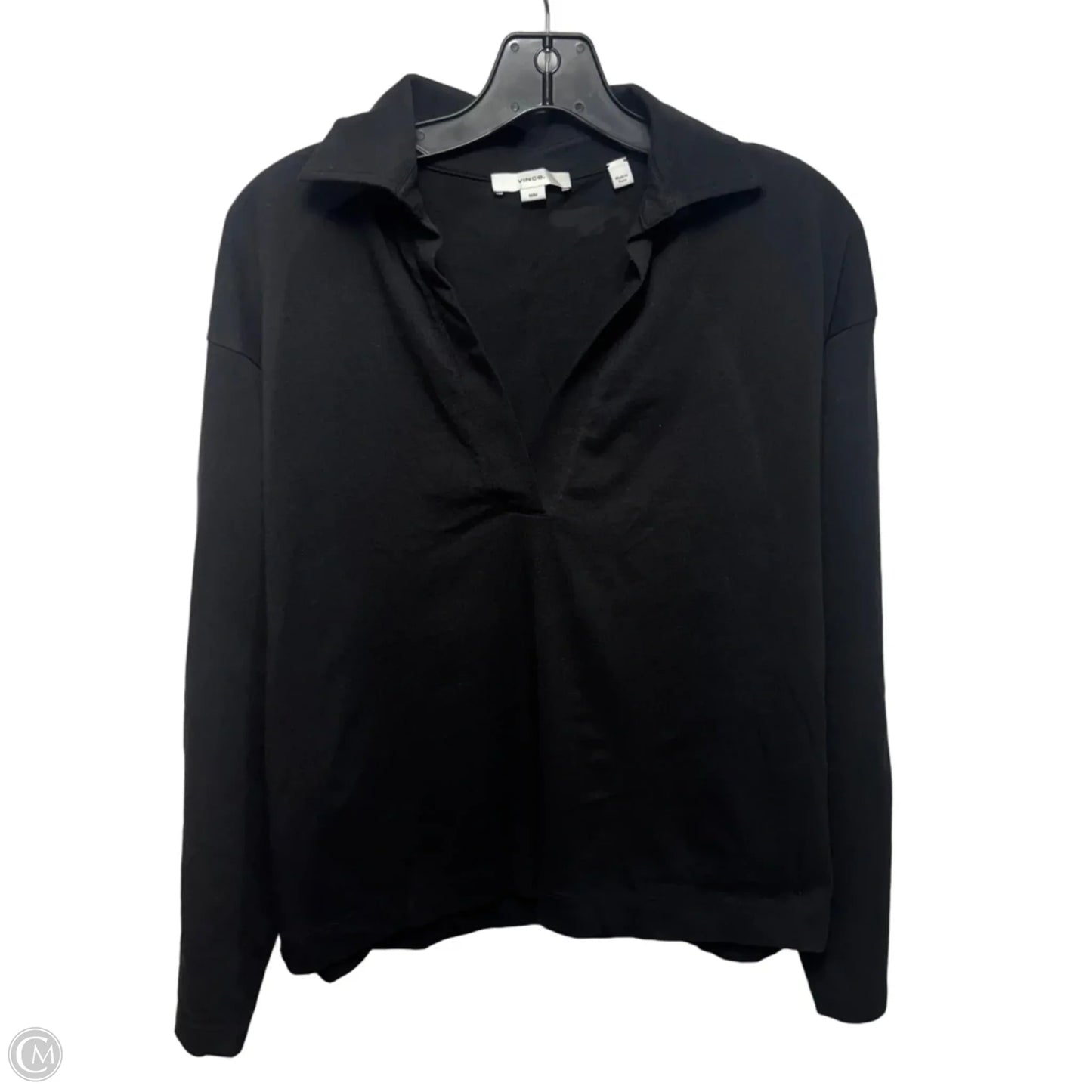 Top Long Sleeve By Vince In Black, Size: M