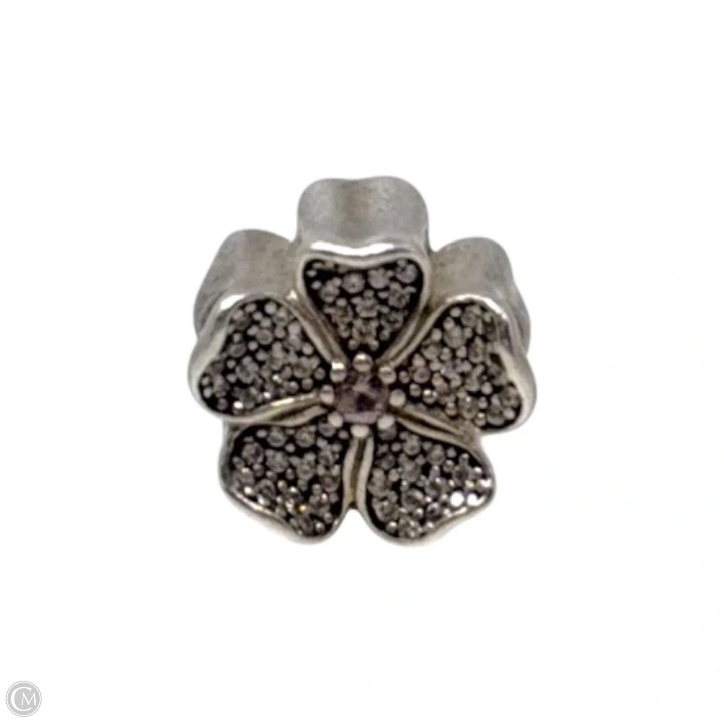 Sparkling Apple Blossom CZ & Sterling Silver Bracelet Charm By Pandora