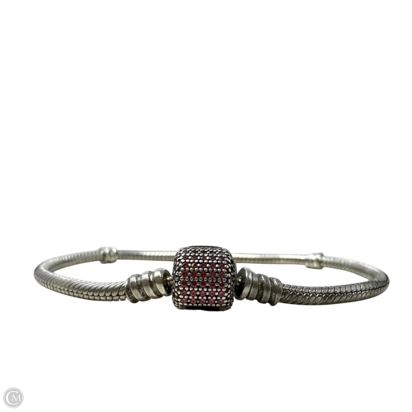 Moments Cubic Zirconia Sparkling Pink Pavé CZ Clasp Snake Chain Bracelet By Pandora