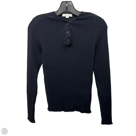 Top Long Sleeve By Vince In Black, Size: M