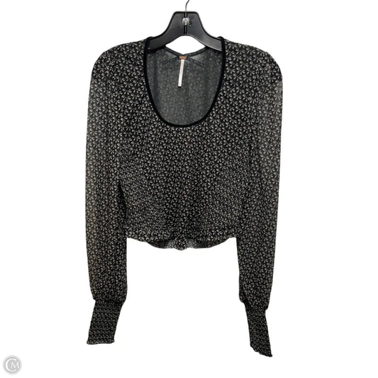 Top Long Sleeve By Free People In Black & Cream, Size: M