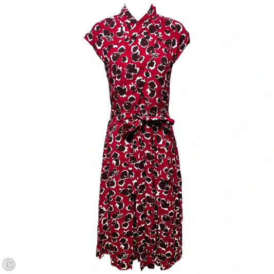 Mirabello Midi Dress By The Fold In Red & White, Size: 6