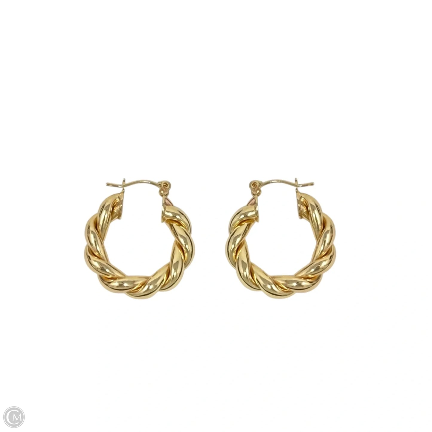 Gold Tone Twisted Hoop Earrings