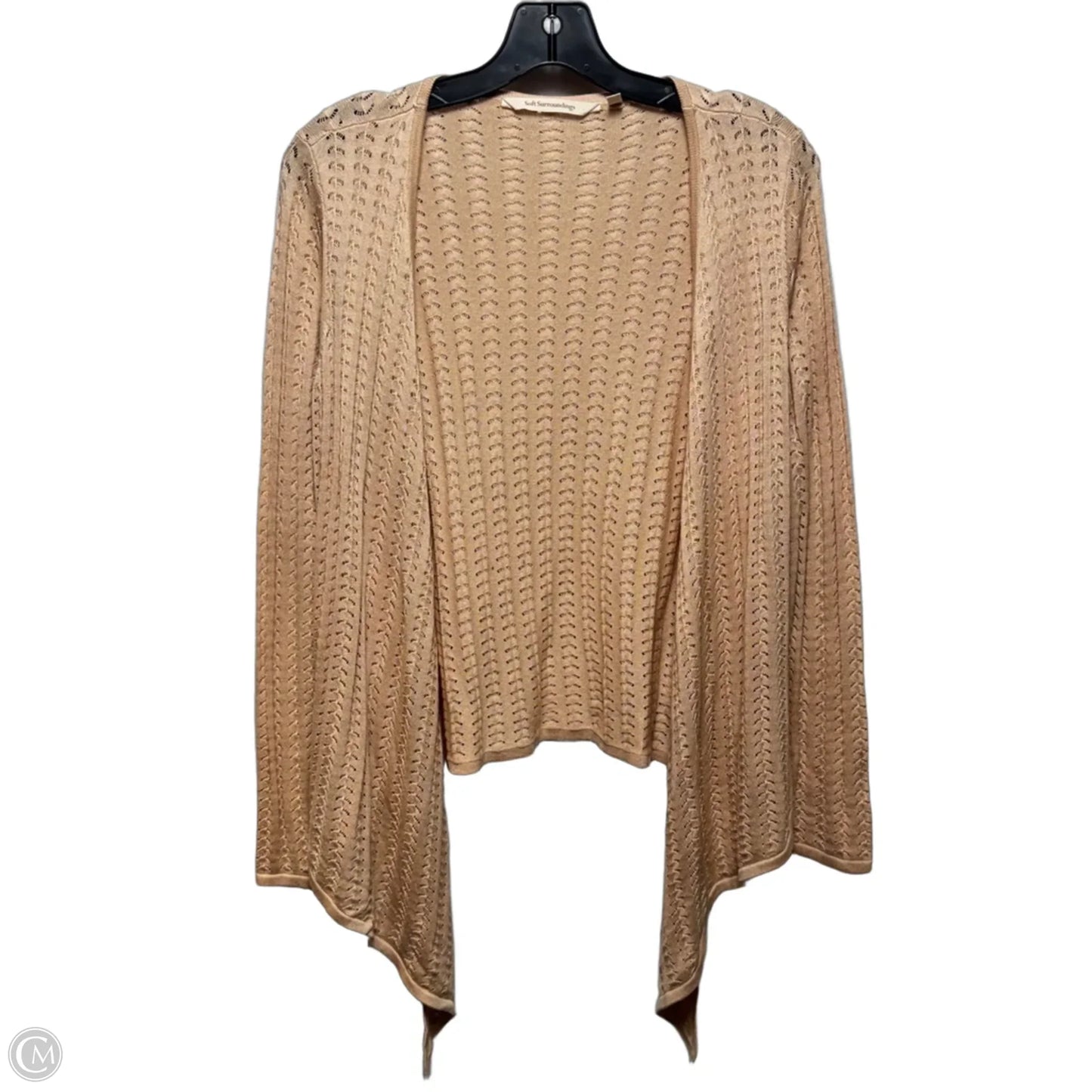 Open Knit Sweater Cardigan By Soft Surroundings In Tan, Size: Xs