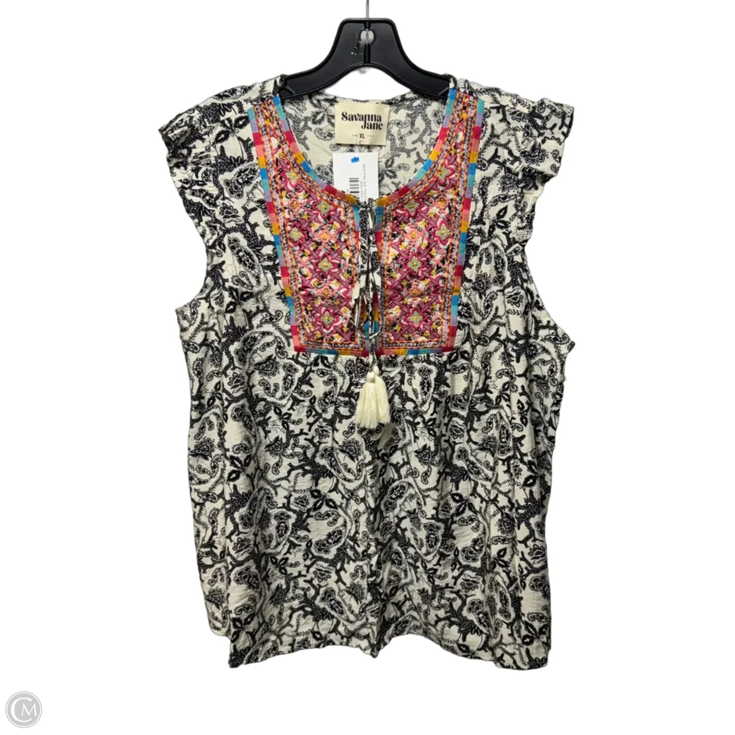 Top Sleeveless By Savanna Jane In Paisley Print, Size: Xl
