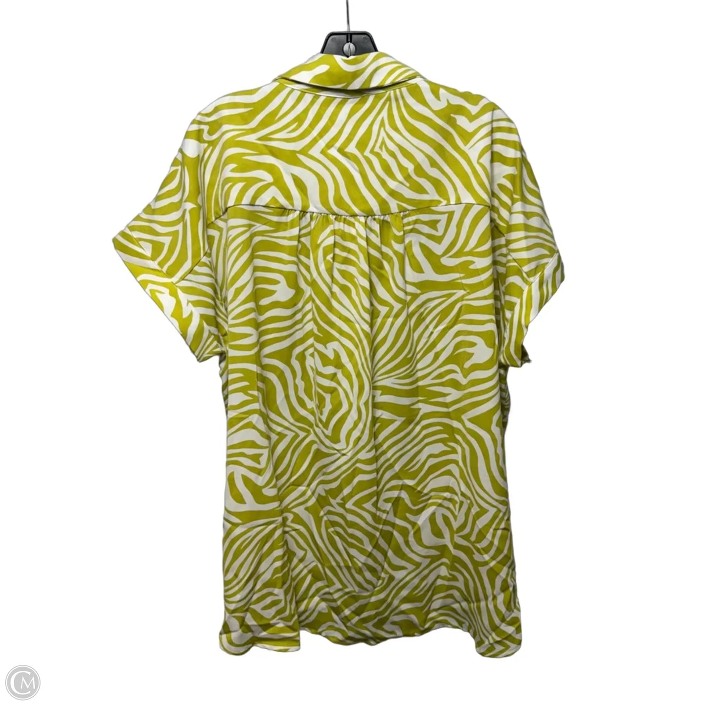 Top Short Sleeve By Jodifl In Green & White, Size: 1x