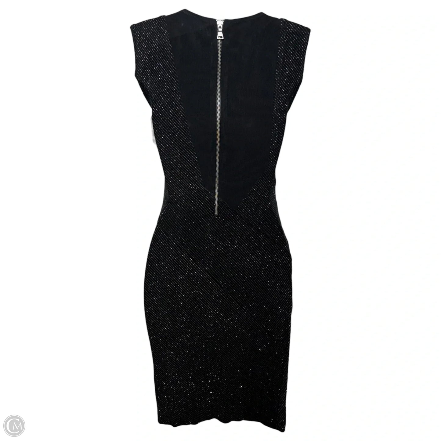 Annabelle Metallic Sheath Dress Designer By Alice + Olivia In Black & Silver, Size: XS (estimated)
